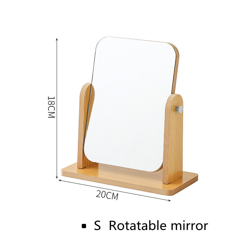Modern Chic Wooden Desk Makeup Mirror