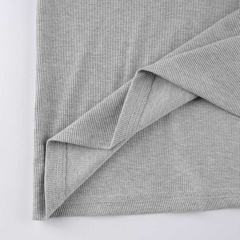 Everyday Casual Ribbed T-shirt Sweater