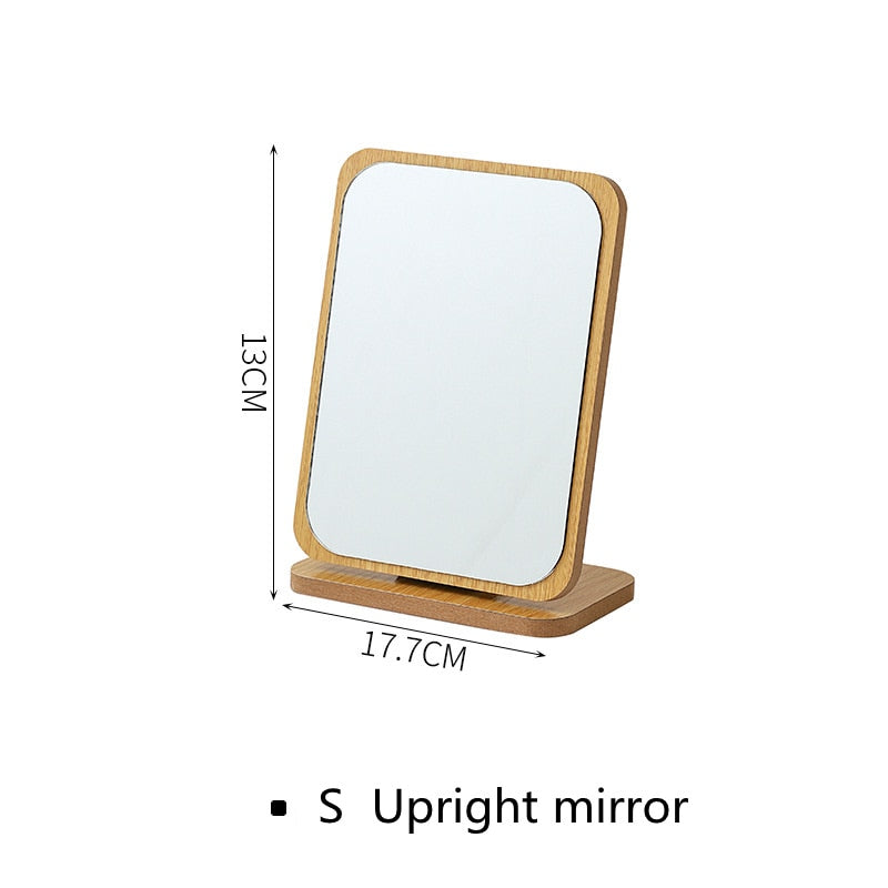 Modern Chic Wooden Desk Makeup Mirror