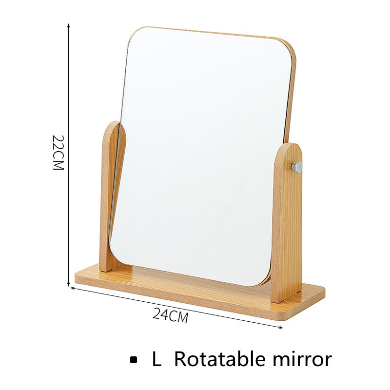 Modern Chic Wooden Desk Makeup Mirror