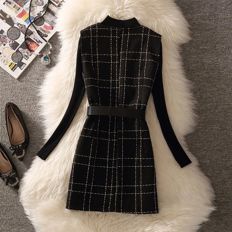 Vintage Two-Piece Pearl Button And Knit Sweater Set