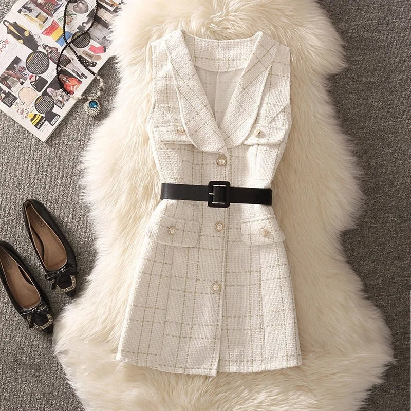 Vintage Two-Piece Pearl Button And Knit Sweater Set