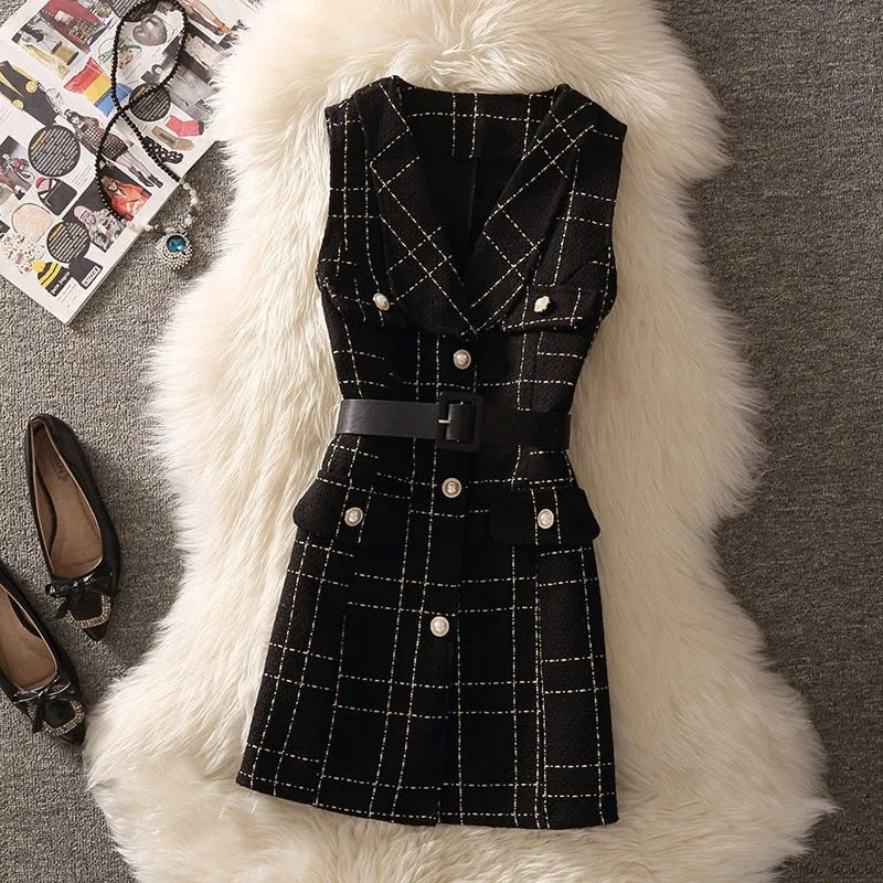 Vintage Two-Piece Pearl Button And Knit Sweater Set