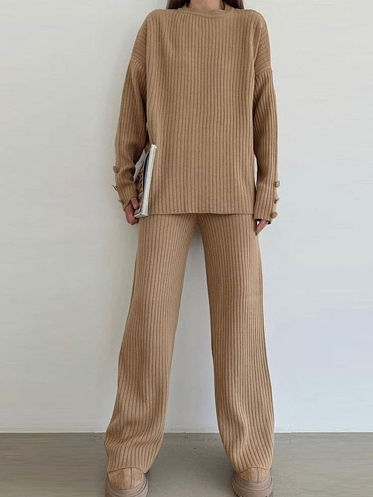 Two-Piece Soft Knitted Lounge Set