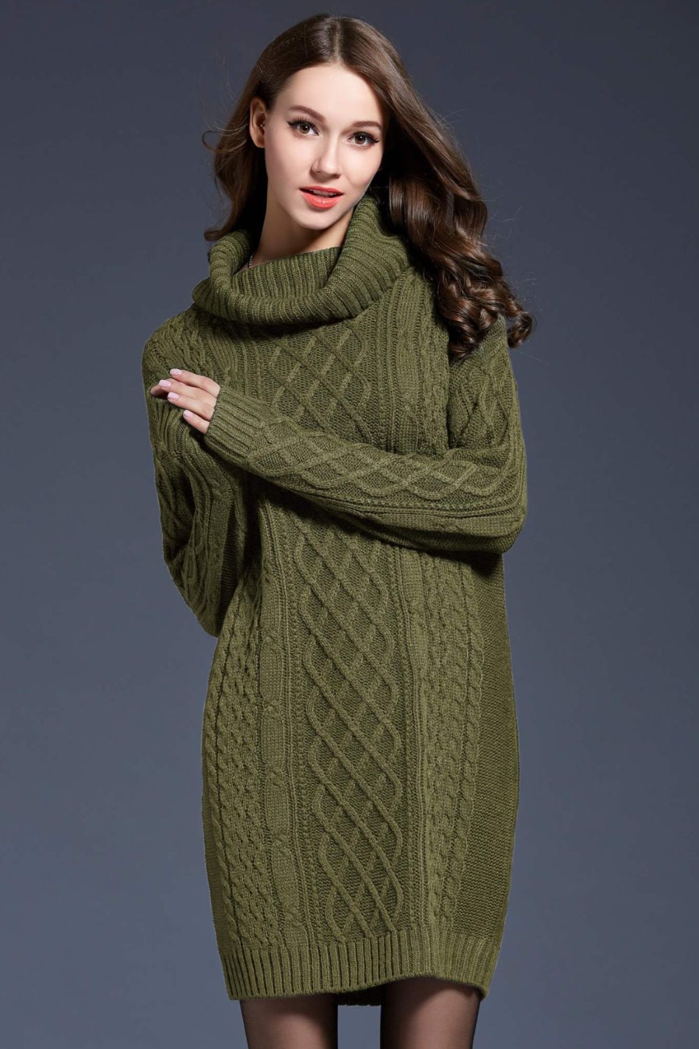 Ascension Knitted Shoulder Sweater Dress