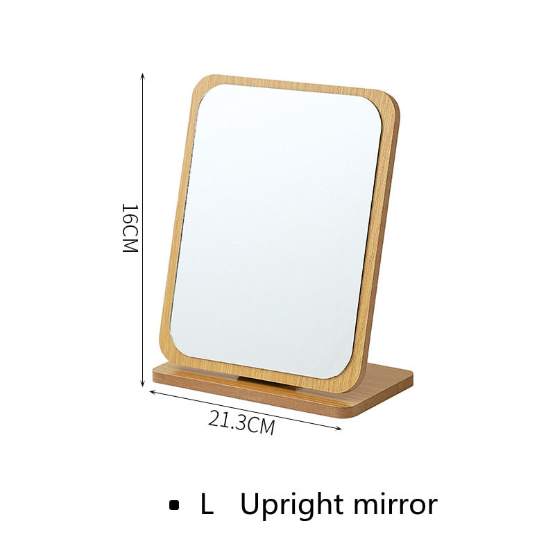 Modern Chic Wooden Desk Makeup Mirror