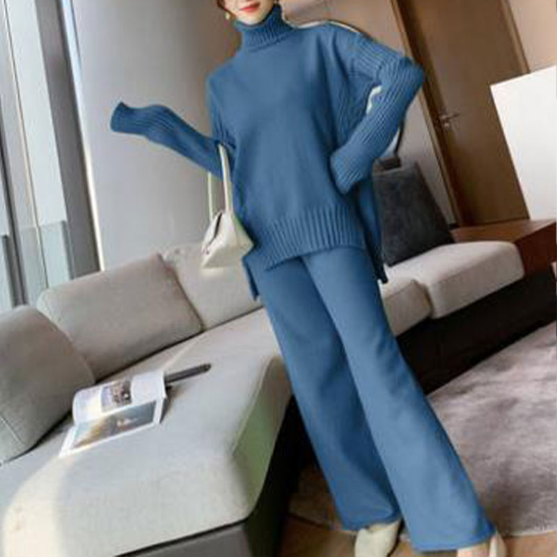 Two-Piece Business Knitted Tracksuit Set