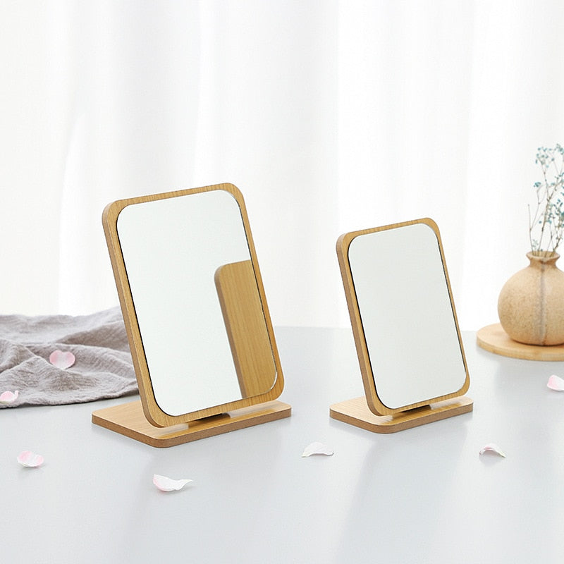 Modern Chic Wooden Desk Makeup Mirror