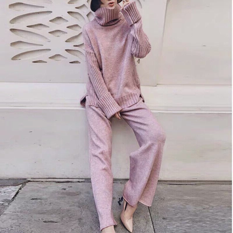 Two-Piece Business Knitted Tracksuit Set