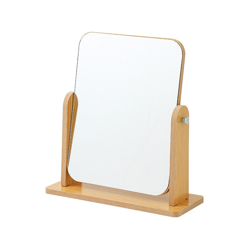 Modern Chic Wooden Desk Makeup Mirror