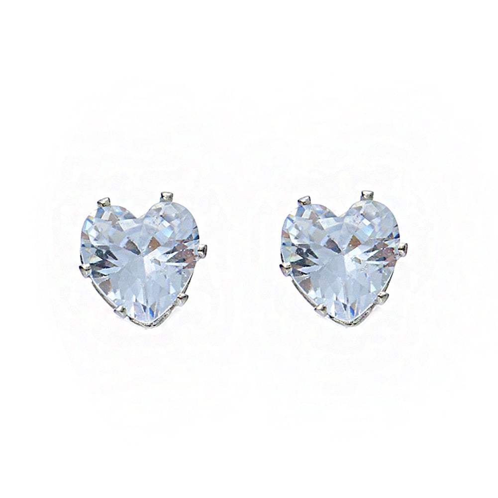 Crystal Magnetic Heart Studded Earrings