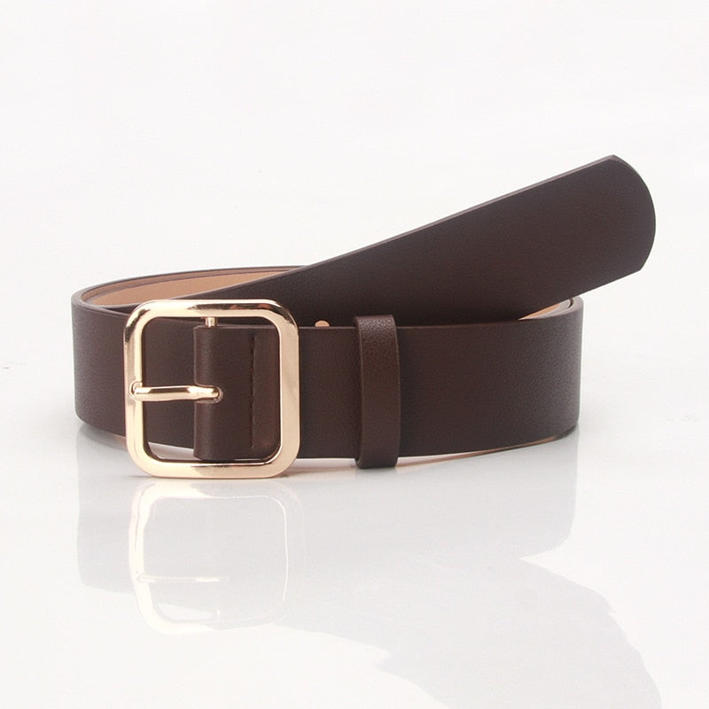 Leather Adjustable Buckle Belt