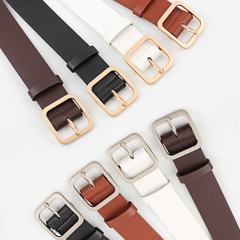 Leather Adjustable Buckle Belt