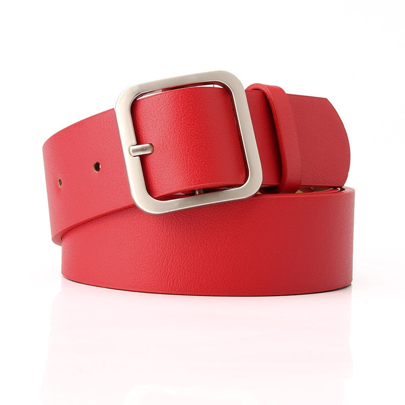 Leather Adjustable Buckle Belt