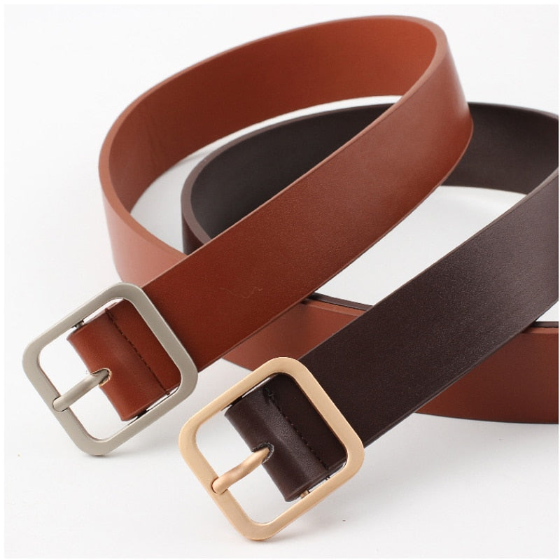 Leather Adjustable Buckle Belt